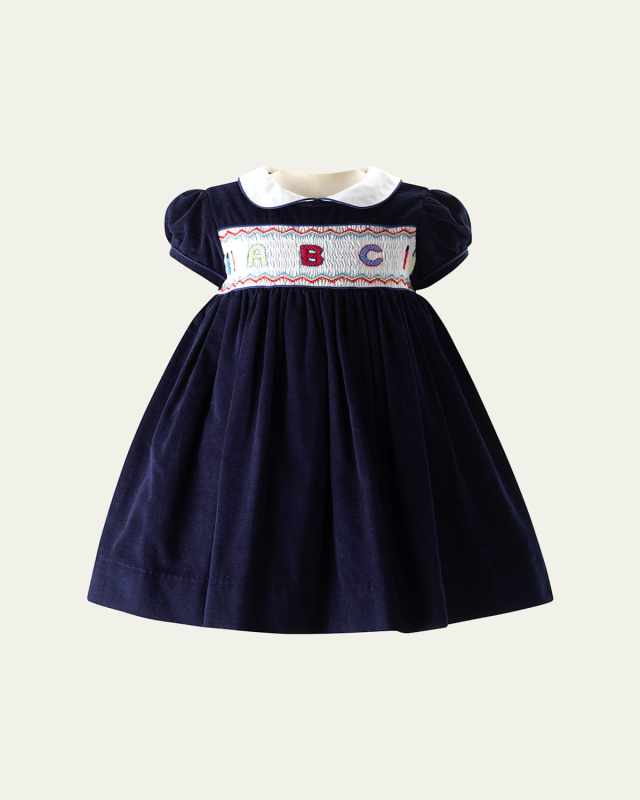 Girl's ABC Smocked Dress W/ Bloomers, Size 6M-24